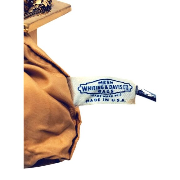 Whiting & Davis Vintage Bag Gold Mesh Evening Handbag With Rhinestone Clasp & Ch - Picture 10 of 10